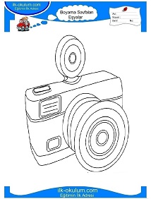 Çocuklar İçin Fotoğraf-Makinesi Boyama Sayfaları 